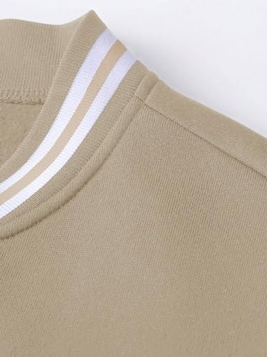 SOLY HUX Chaqueta universitaria para hombre con estampado de letras y bloques de color, chaqueta de béisbol de manga larga, abrigo bomber